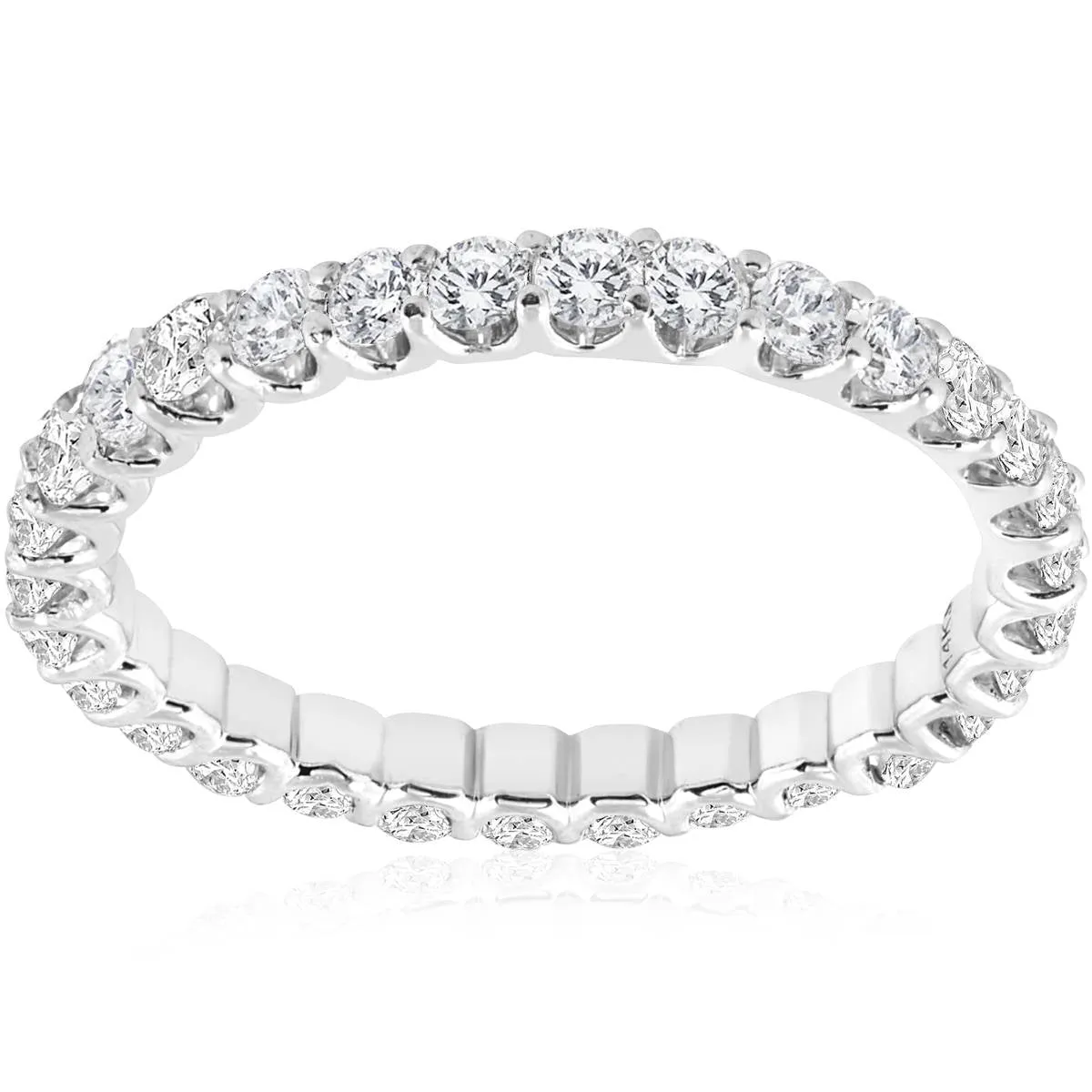 1 1/2 cttw Diamond Eternity Ring U Prong 14k White Gold Wedding Band