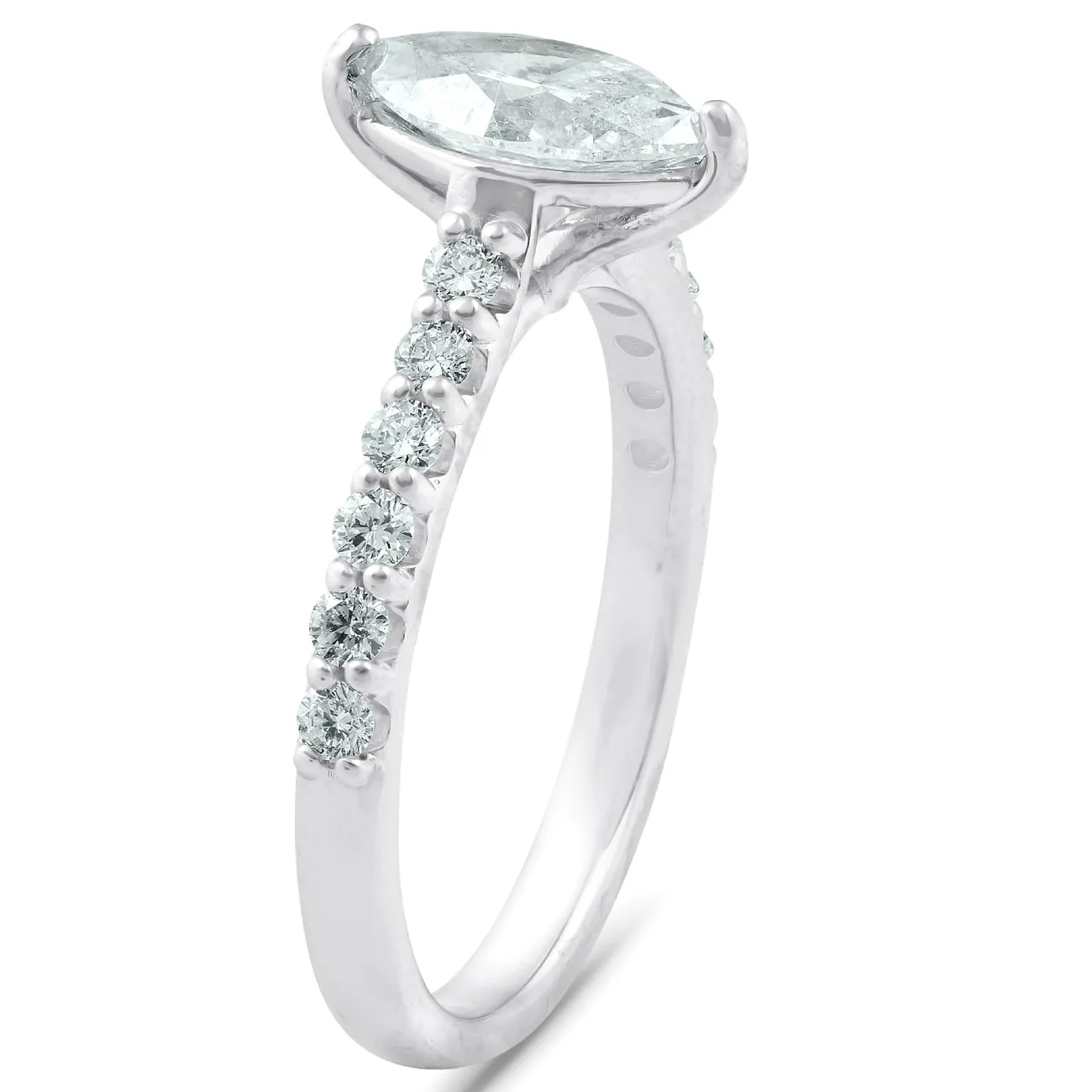 1 1/3 ct TDW Marquise Diamond Engagement Ring Side Stones