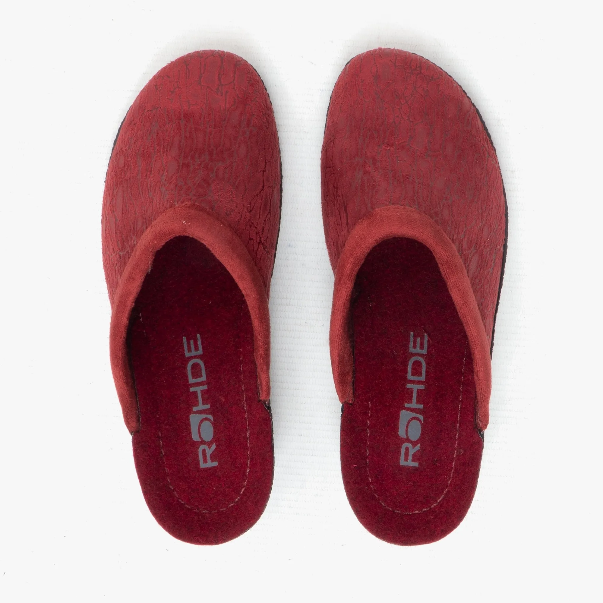 2455 Ladies Slip On Mule Slippers Bordeaux