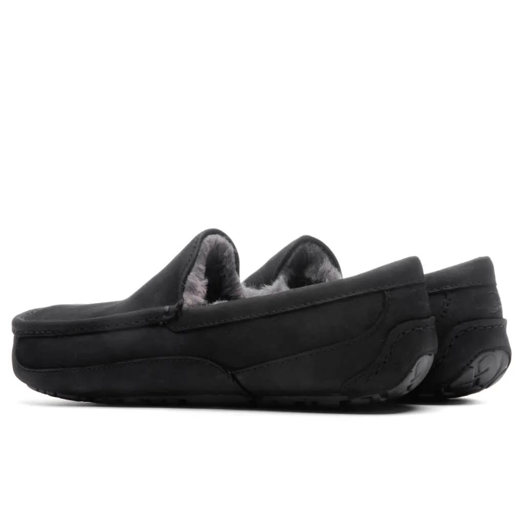 Ascot Matte Leather Slipper - Black