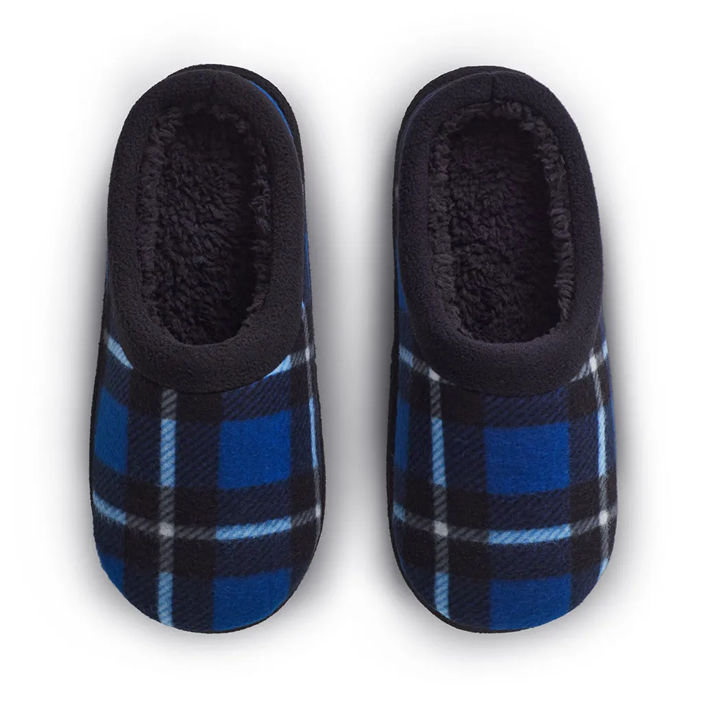 Boys Plaid Fleece Clog Slipper