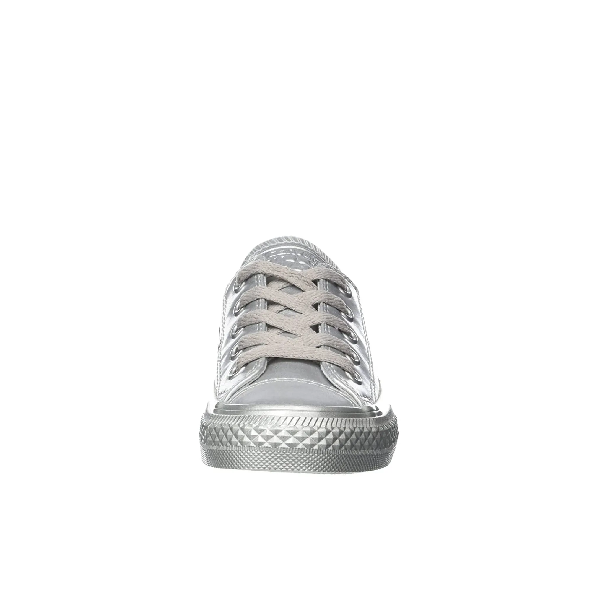 Converse Chuck Taylor All Star OX  Lace-Up Silver Smooth Leather Womens Plimsolls 157663C