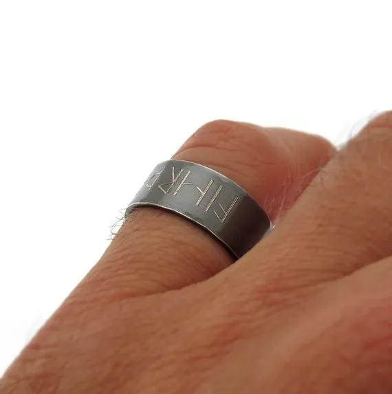 Custom Viking Ring - Elder Futhark Runes Ring