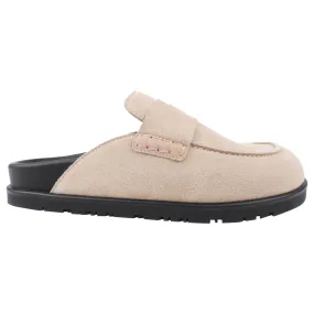 Hermes Taupe Beige Suede Slip On Go Mule - 37