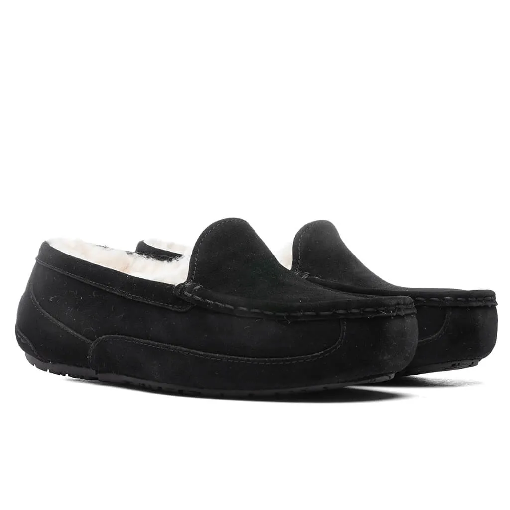 Kids Ascot Slipper - Black Suede