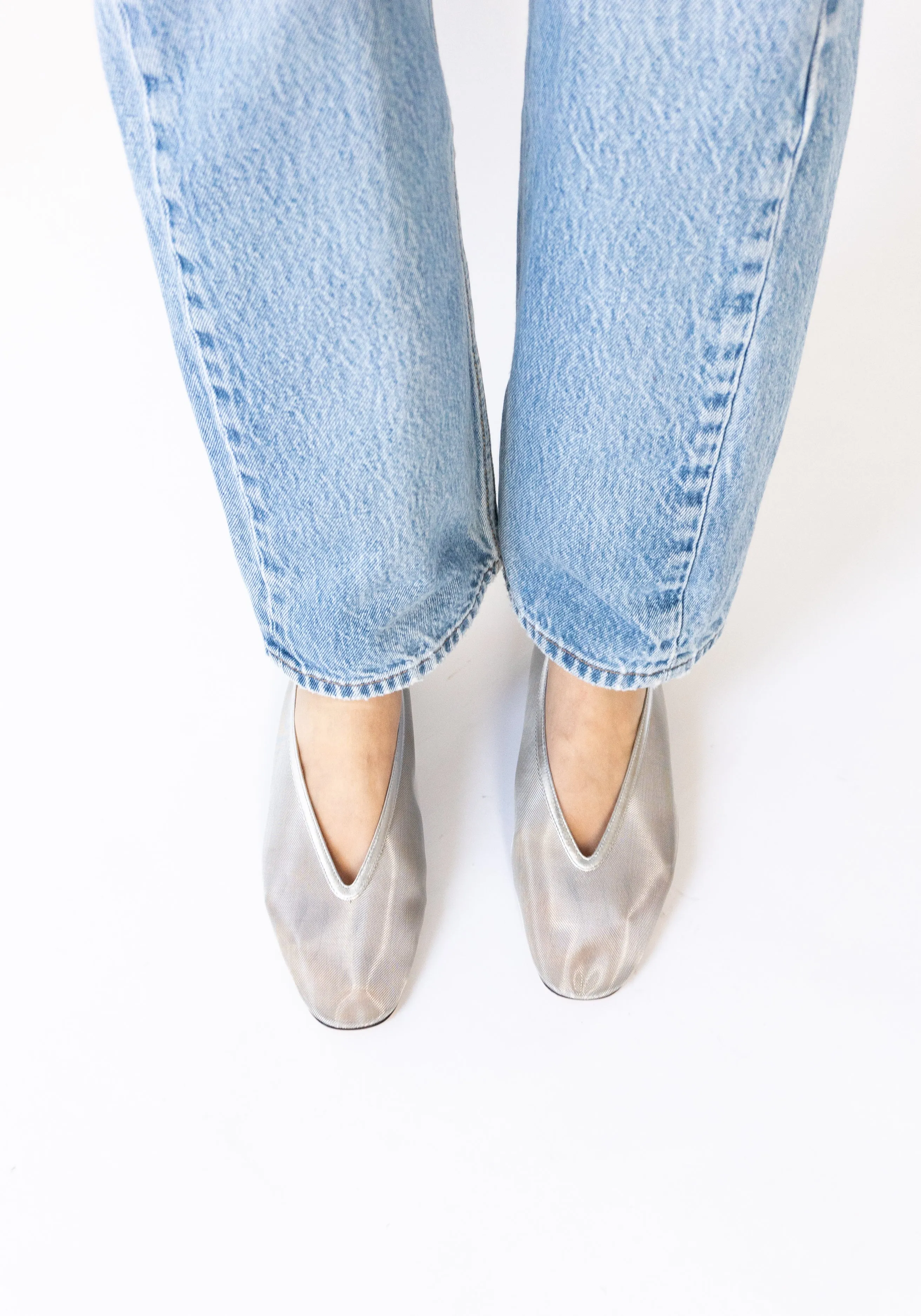 Luna Mesh Slipper in Silver