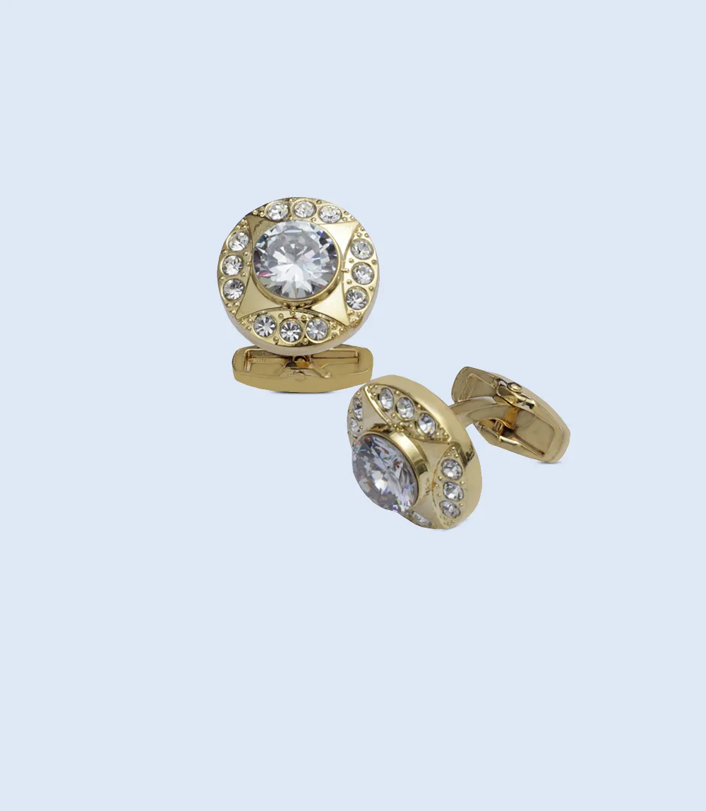 MA1585-GOLDEN-Men Cufflinks