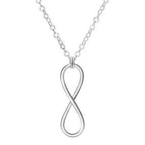 Men Sterling Silver Infinity Necklace, 24 inch