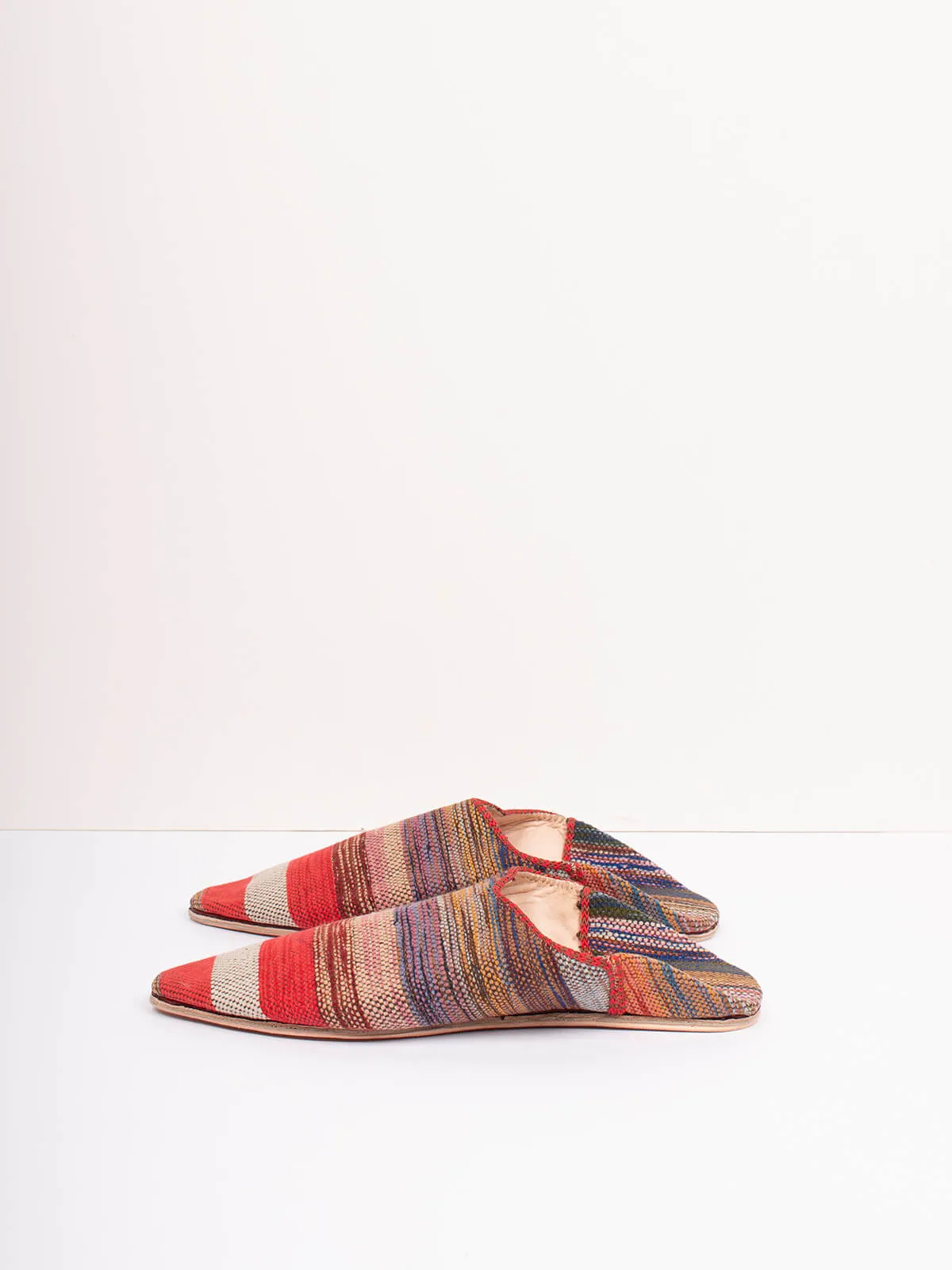 Moroccan Boujad Pointed Babouche Slippers, Atlas Stripe