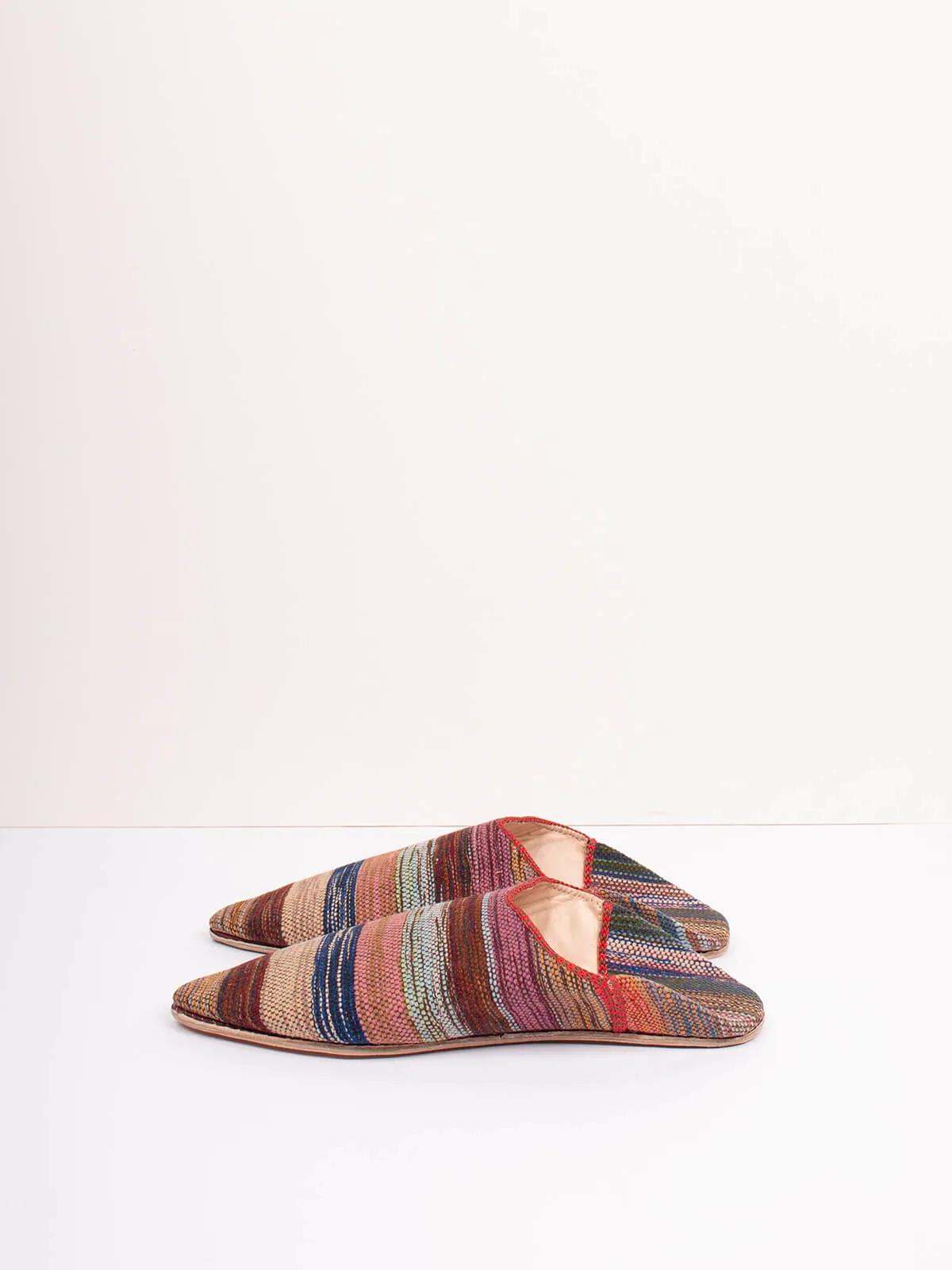 Moroccan Boujad Pointed Babouche Slippers, Atlas Stripe