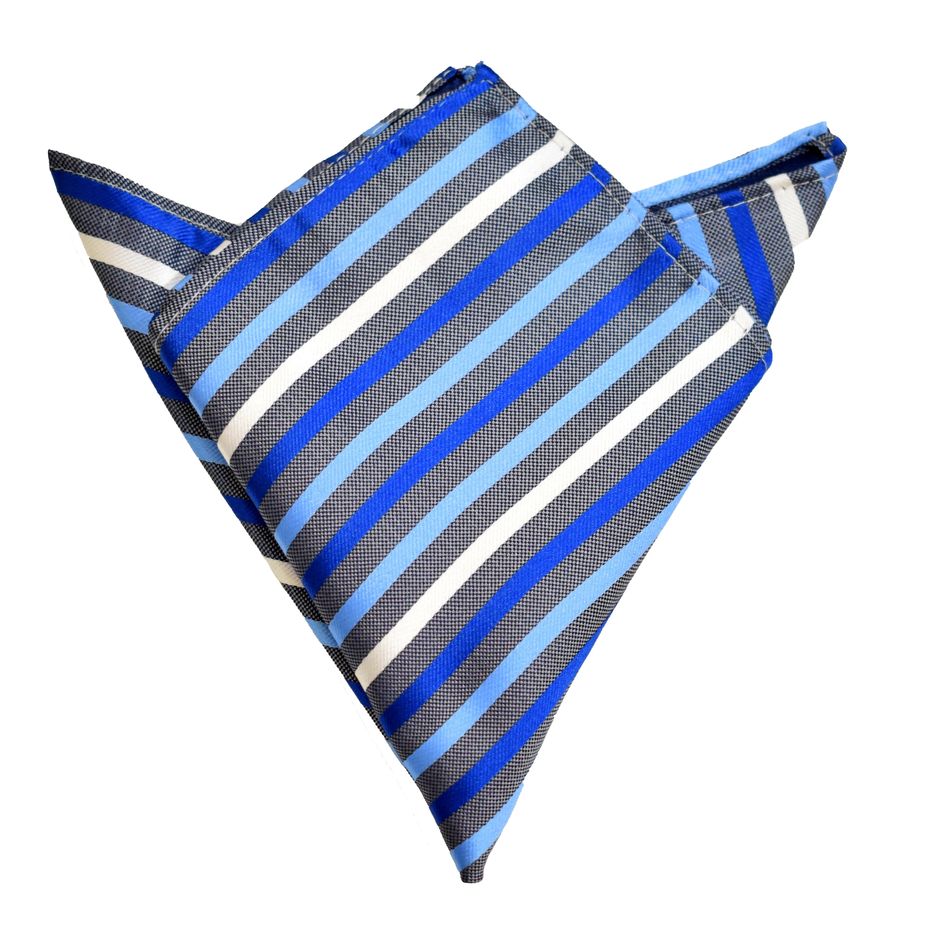 Pocket Square - Blue Multi Stripes