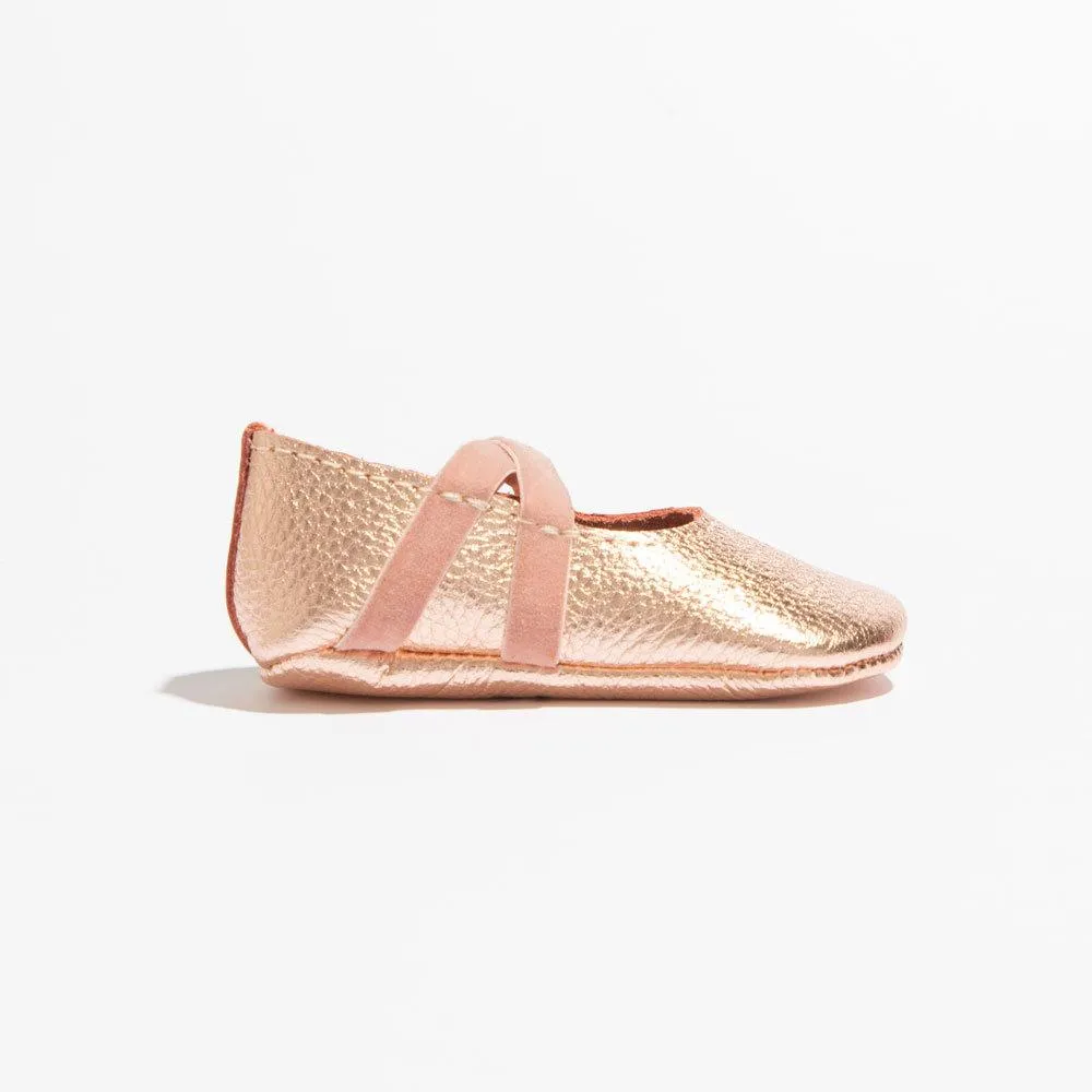 Rose Gold Ballet Slipper Baby Shoe