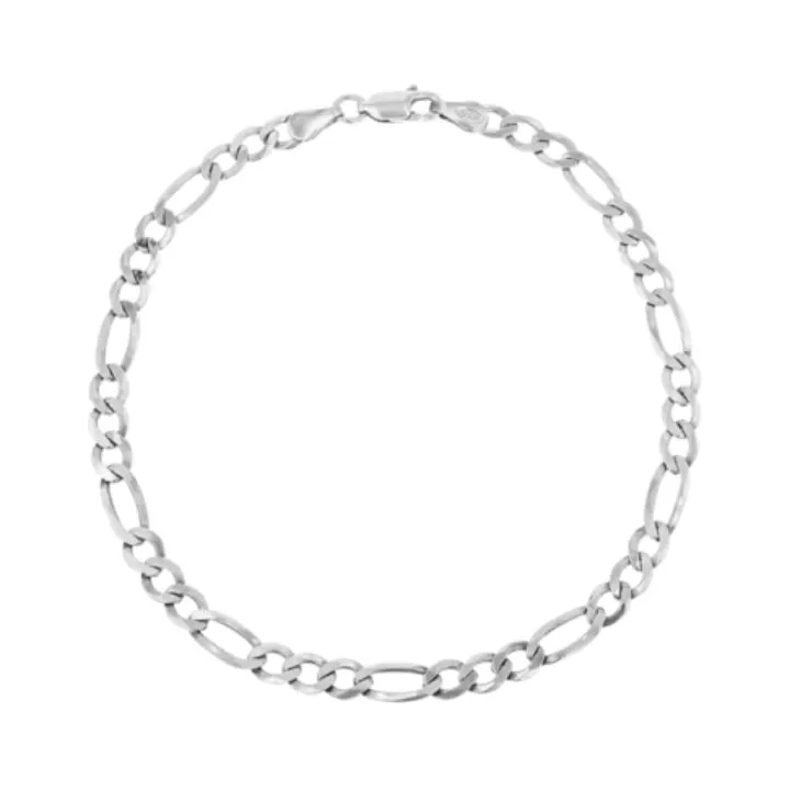 Sterling Silver  4mm Figaro Bracelet