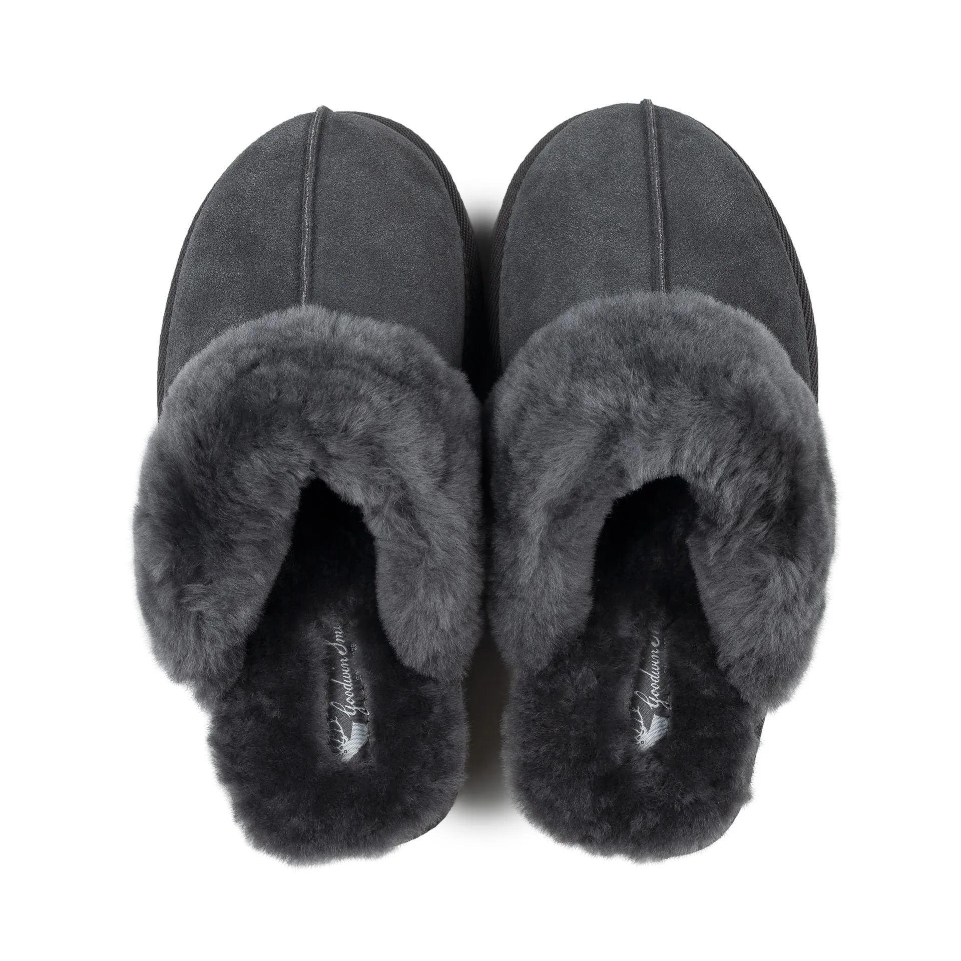 SUZIE GREY SHEEPSKIN SLIPPER MULE