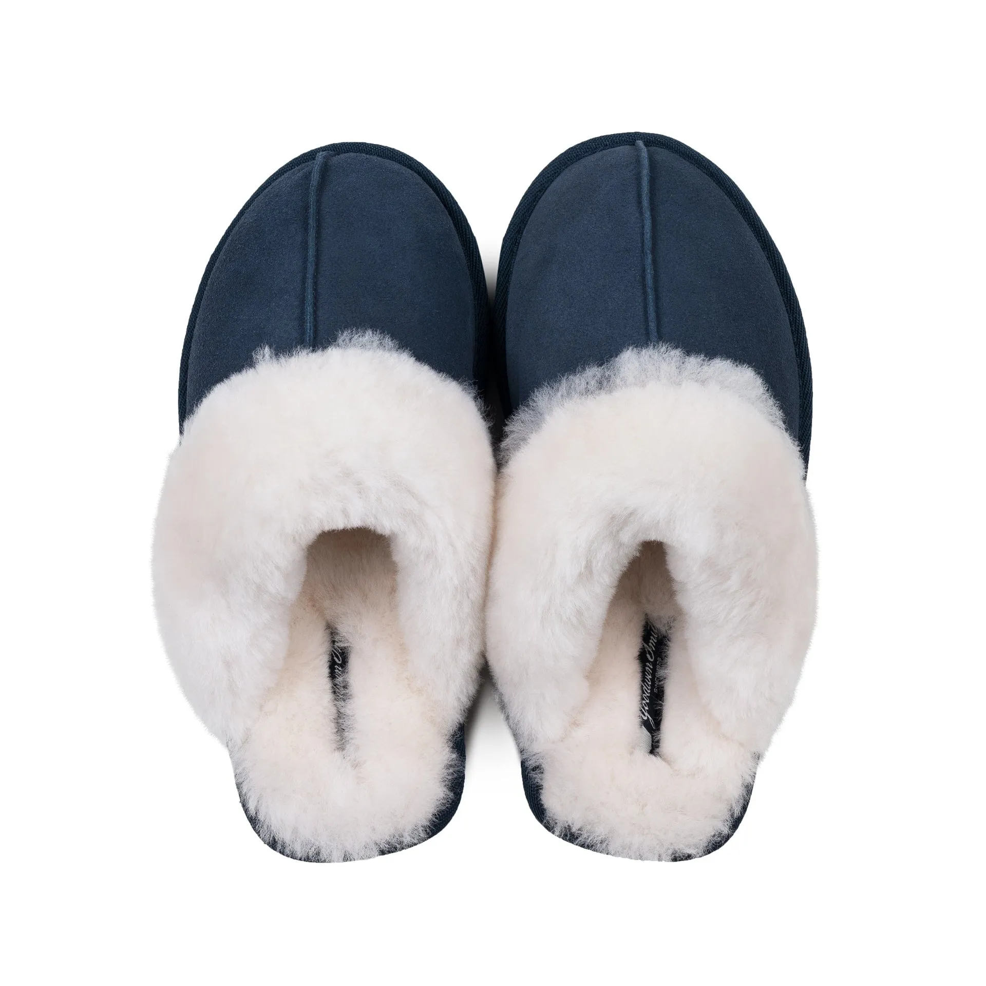 SUZIE NAVY SHEEPSKIN SLIPPER MULE