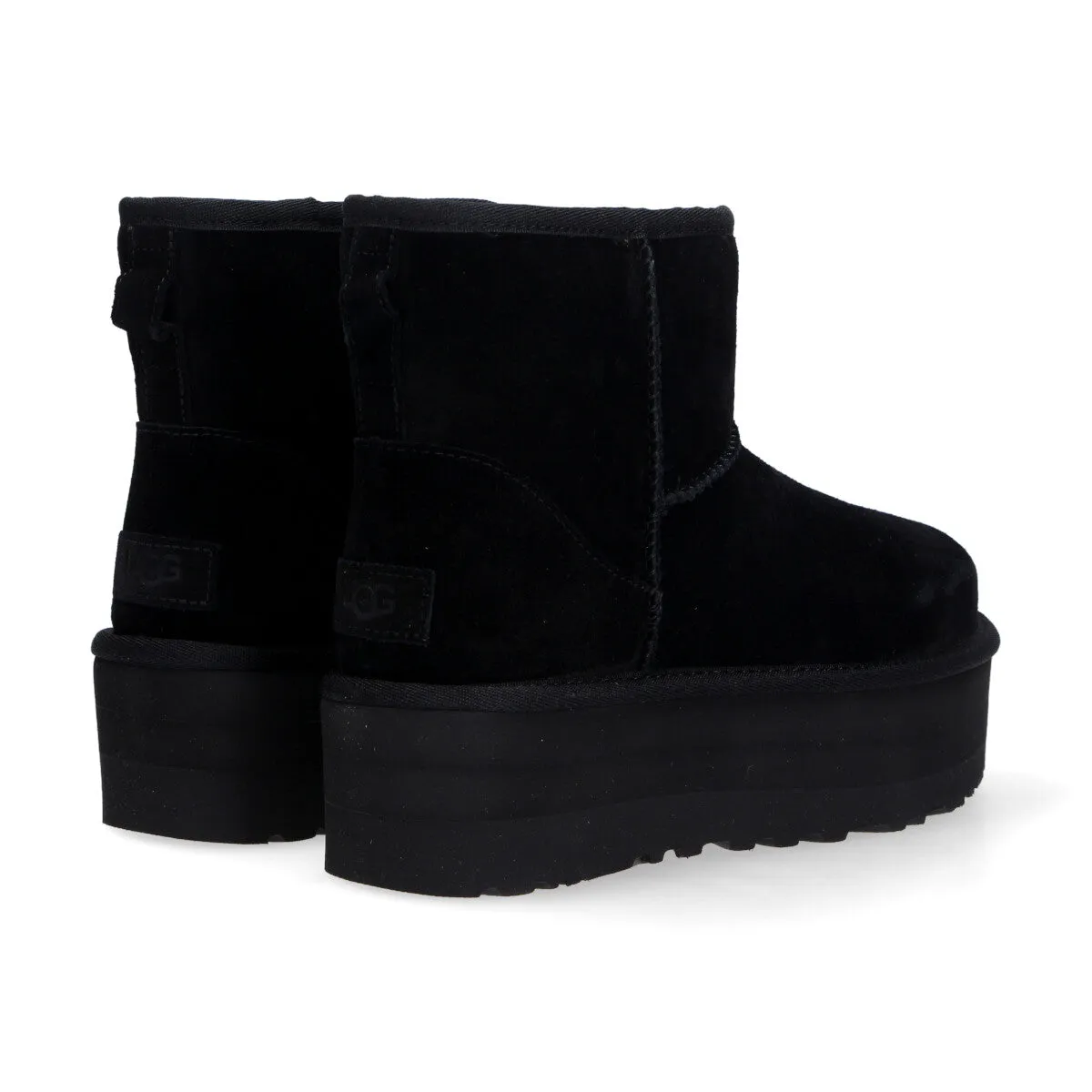 UGG classic mini platform camoscio nero