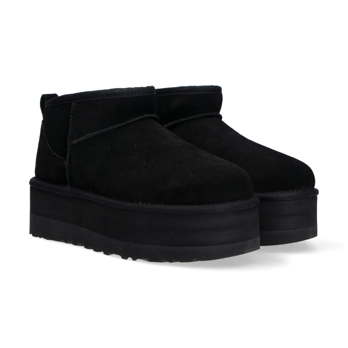 UGG classic ultra mini platform camoscio nero all