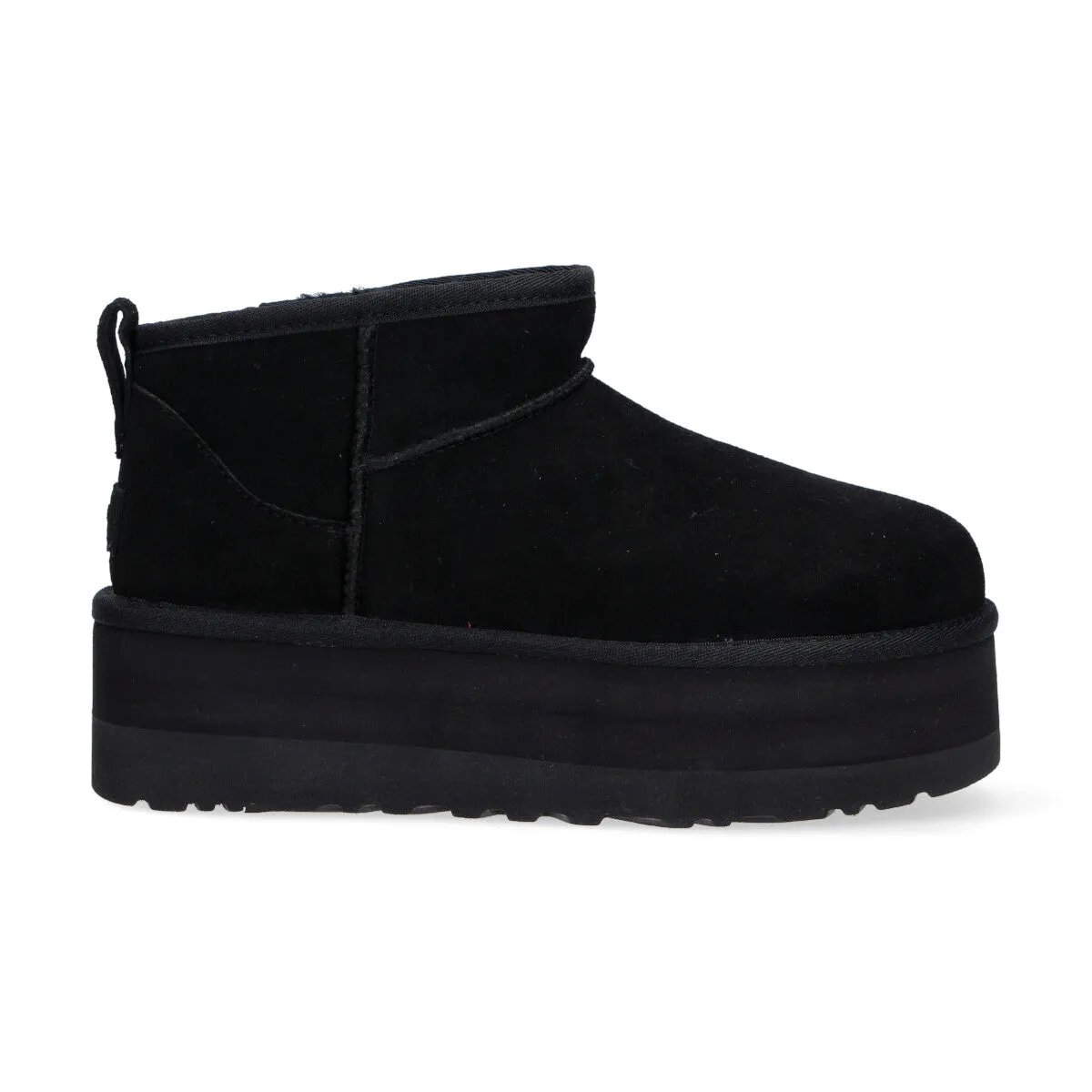 UGG classic ultra mini platform camoscio nero all