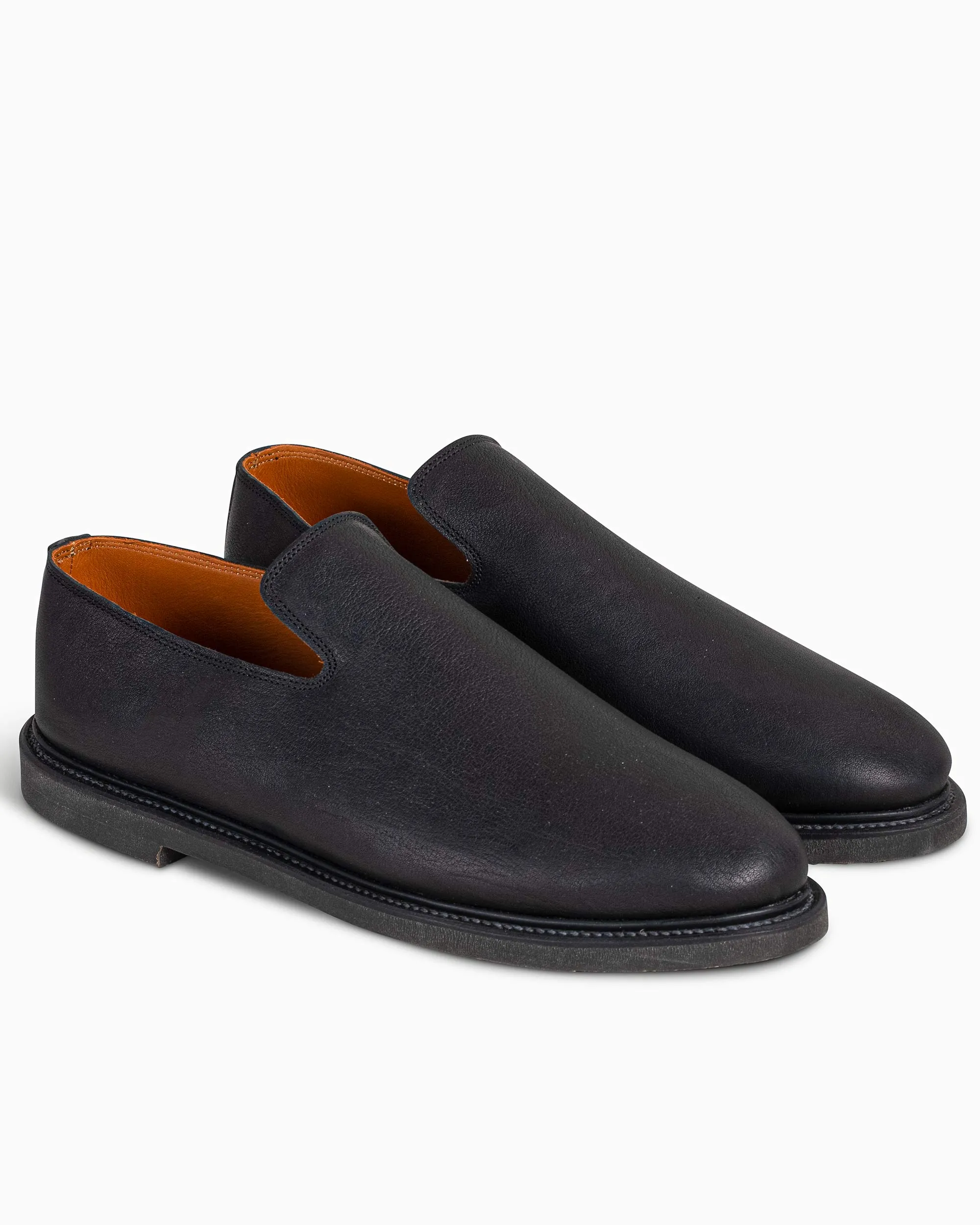 Viberg Slipper Nero Washed Kangaroo