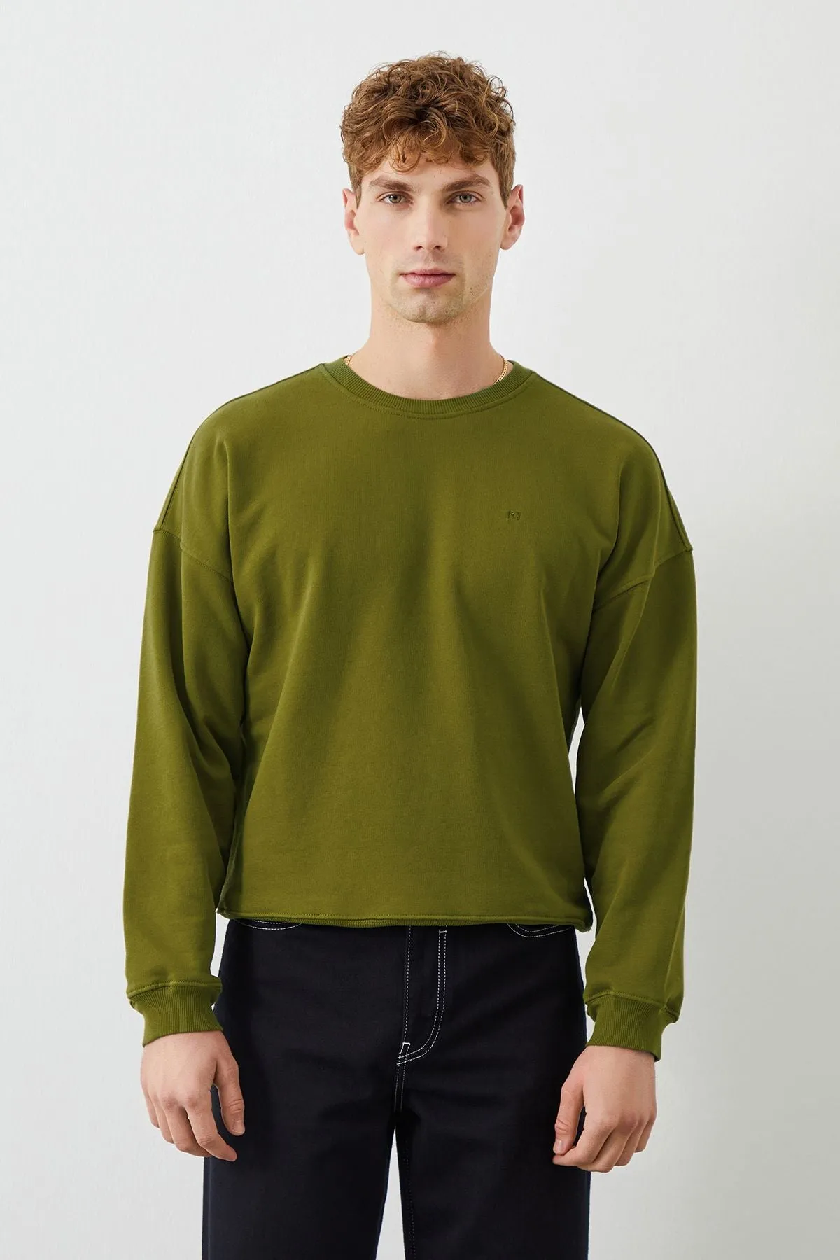 Ziggy Crop Oversize Green Men's Sweatshirt